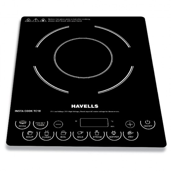 Havells Insta Cook TC16 1600-W Ceramic Plate Induction Cooktop, Black