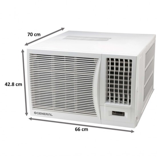 O General 1.1 Ton 5 Star Window Air Conditioner, AMGB12BAWA-B Copper Condenser, White