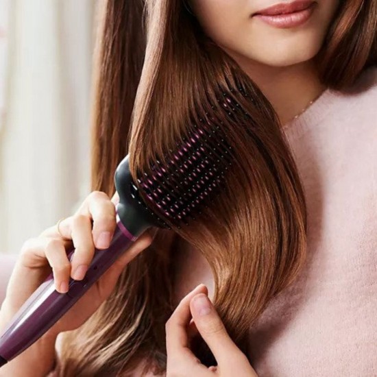 Philips BHH730/00 Series 5000 Naturally Heated Straightening Brush Silk Protect technology, Dark Wine