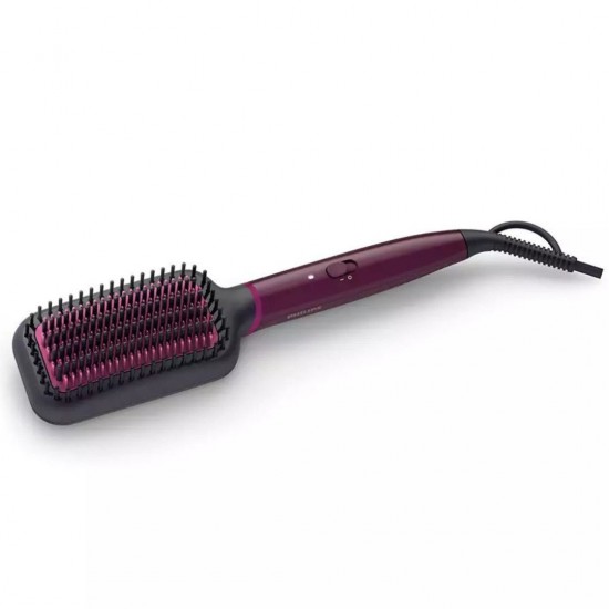 Philips BHH730/00 Series 5000 Naturally Heated Straightening Brush Silk Protect technology, Dark Wine