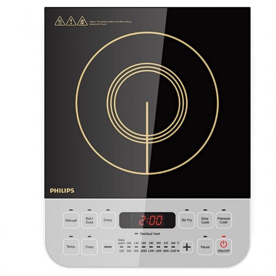 Philips Viva Collection HD4928/01 2100W Induction Cooktop Touch Panel, Black