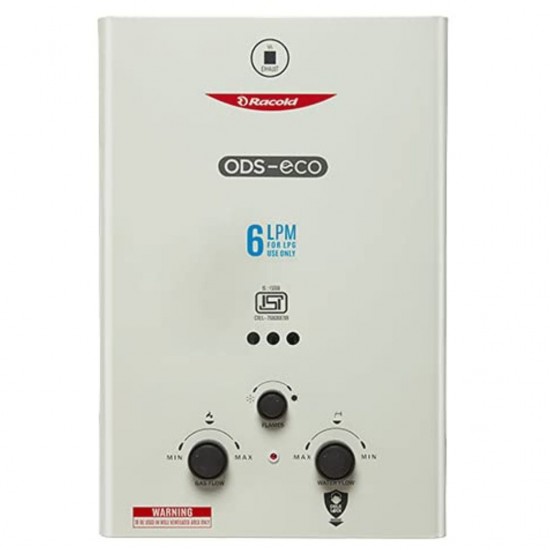 Racold ODS-ECO LPG 6L Gas Water Geyser, White