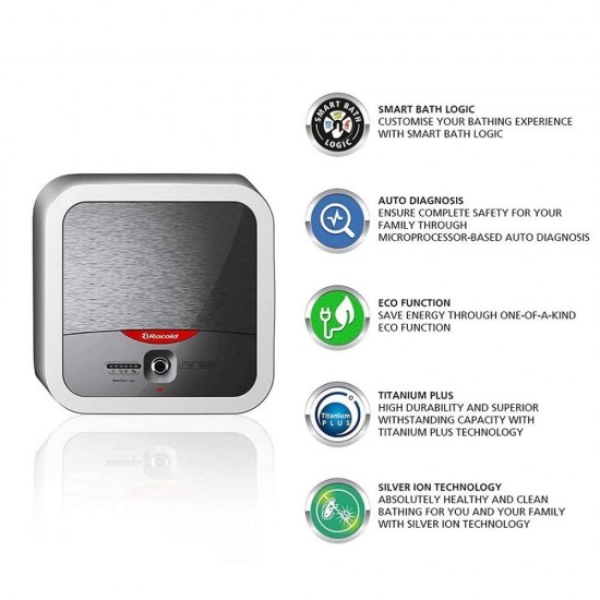 Racold Omnis Lux Plus 15L Electric Water Geyser 2kw, Silver