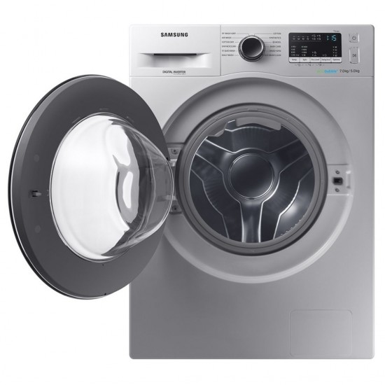 Samsung 7Kg /5Kg 5 Star Inverter Fully Automatic Washer Dryer Air Wash, WD70M4443JS, Silver