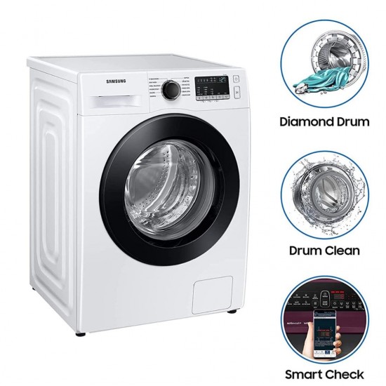 Samsung 8 kg 5 Star Fully Automatic Front Load Washing Machine, Ecobubble Technology, WW80T4040CX1TL, White