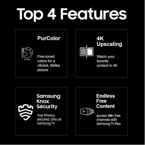 Samsung UA50DUE70BKLXL 125 cm (50 inches) D Series Crystal 4K Vivid Ultra HD Smart LED TV, Black
