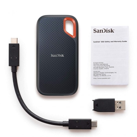 SanDisk 1TB Compatible Extreme Portable SSD 1050MB/s Drive SDSSDE61-1T00-G25, Black