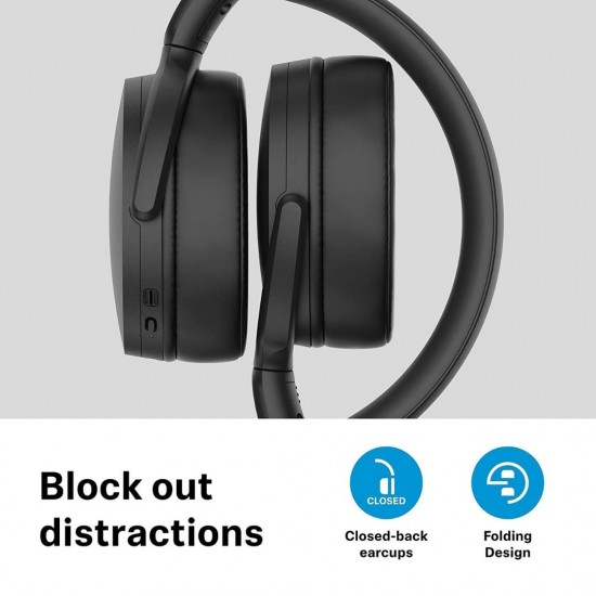 Sennheiser HD 350BT Ear Wireless Headphone with Mic, Black