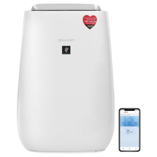 Sharp FP-J52M-W Smart Air Purifier | Wi-Fi, HEPA, Carbon & Pre-Filter, PM2.5, Temp & Humidity Indicators