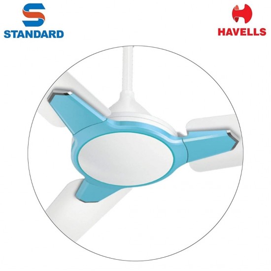 Standard Qite Pro 1200mm 3 Blade Dual Colour Finish Ceiling Fan, Pearl White Baby Blue