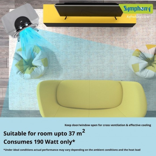 Symphony Sumo 75 XL I-Pure 75 Litres Room Air Cooler, Grey