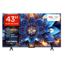 TCL 43C61B 108 cm (43 inches) 4K Ultra HD Smart QLED Google TV, Black