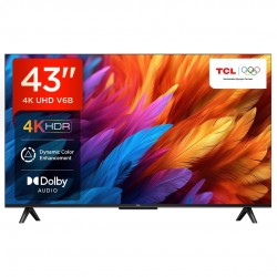 TCL 43V6B 108 cm (43 inches) Metallic Bezel-Less Series 4K Ultra HD Smart LED Google TV, Black