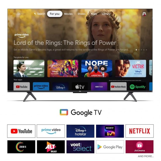 TCL 139 cm (55 inches) 4K Ultra HD Smart QLED Google TV 55C71B, Black