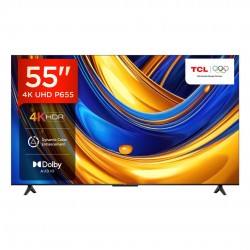TCL 55P65 139 cm (55 inches) Metallic Bezel-Less Series 4K Ultra HD Smart LED Google TV, Black