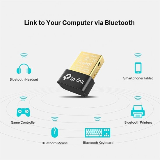 TP-Link UB400 Bluetooth Dongle for PC 4.0 Nano USB Adapter, Black