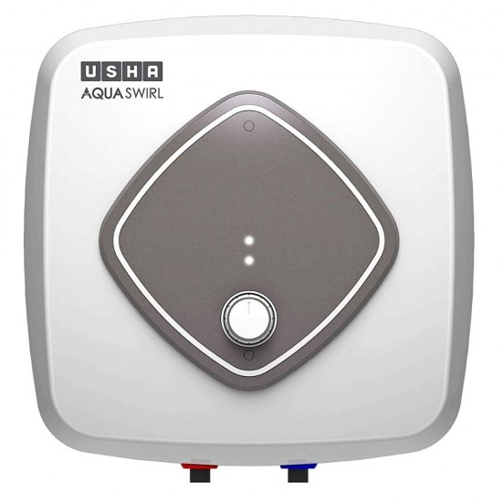 Usha Aqua Swirl 15 Litres 5 Star Storage Water Heater Element With Copper Technology, White Black