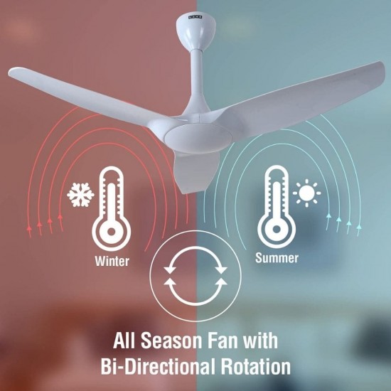 Usha Heleous 1220mm BLDC Motor With Remote ABS 3 Blade Ceiling Fan, Horizon Blue