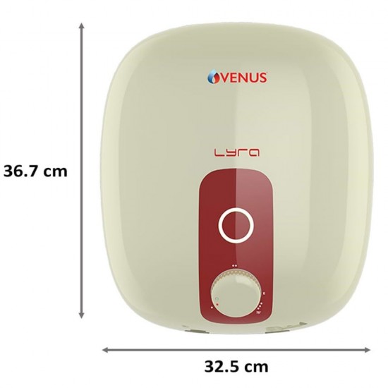 Venus Lyra 10R 10 Litres 5 Star 2000 Watts Storage Water Heater, Ivory Red