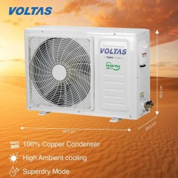 Voltas 1.5 Ton 4 Star 4 in 1 Convertible Inverter Split AC With Anti Microbial Protection 2022 Model 184V DAZJ, Copper Condenser, White