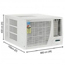 Voltas 1.5 Ton 3 Star Window AC R32 WAC 183 DZA/183 CZP (Copper Condenser), White